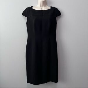 Boss Classic Black Cap Sleeve Sheath Dress Size 10